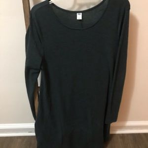 Old Navy Green long sleeve swing dress